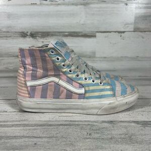 Vans Women's Pastel Striped Sk8 Hi Tapered Sneaker Shoes Multicolor Size 7